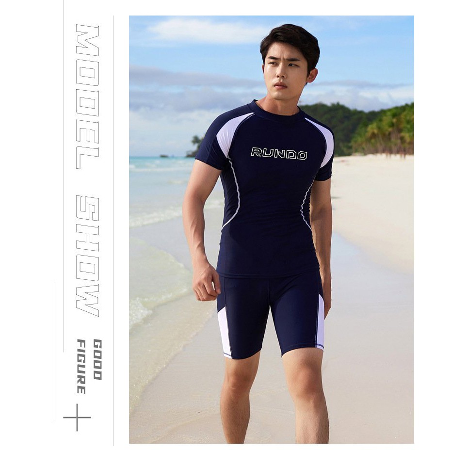 Bộ bơi nam áo cộc tay quần sooc đùi, phong cách BN2 | BigBuy360 - bigbuy360.vn