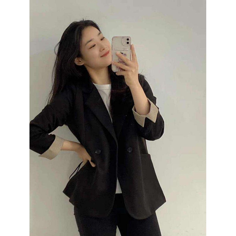 Áo blazer nữ 2 lớp Hàn Quốc đẹp cao cấp - Áo khoác blazer nữ đi làm cực xinh