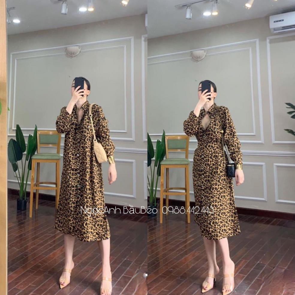 Đầm bầu sơ mi đẹp dáng dài, Váy bầu công sở thu đông