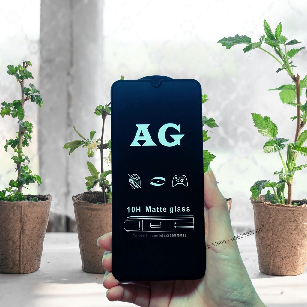 Kính Cường Lực Chống vân tay Realme 5/ 5s/ 5i/ 5pro/6/6i/7/ Narzo 30A - Dán Full màn hình - AG Nhám phủ Nano