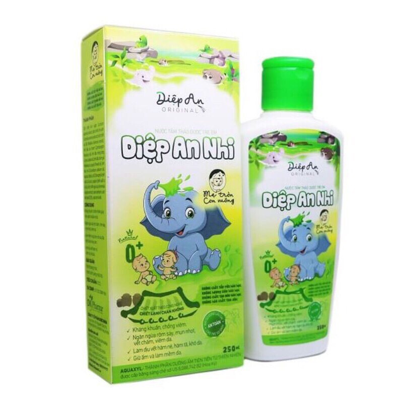 Nước tắm thảo dược Diệp An Nhi 250ml dùng được cho trẻ sơ sinh