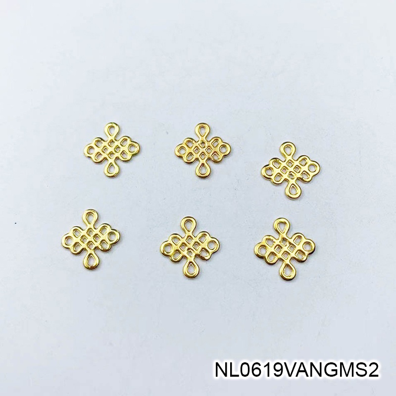 5 phiến treo họa tiết 4 cánh 10mm nguyên liệu làm trâm làm trang sức cổ trang
