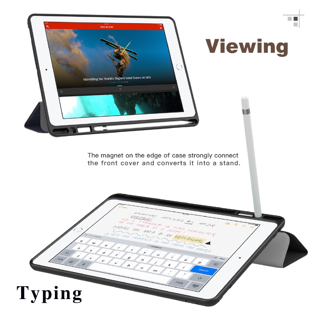 Bao Da Máy Tính Bảng PU + TPU Mềm Mỏng Có Ngăn Đựng Bút Apple iPad Pro 9.7&quot; 2016