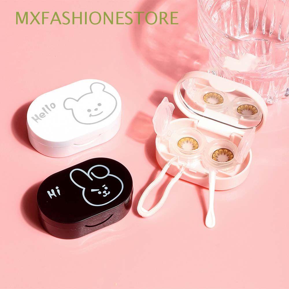 Hộp đựng kính áp tròng màu kẹo trong suốt có gương hoạt hình xinh xắn chất lượng cao mxfashionestore