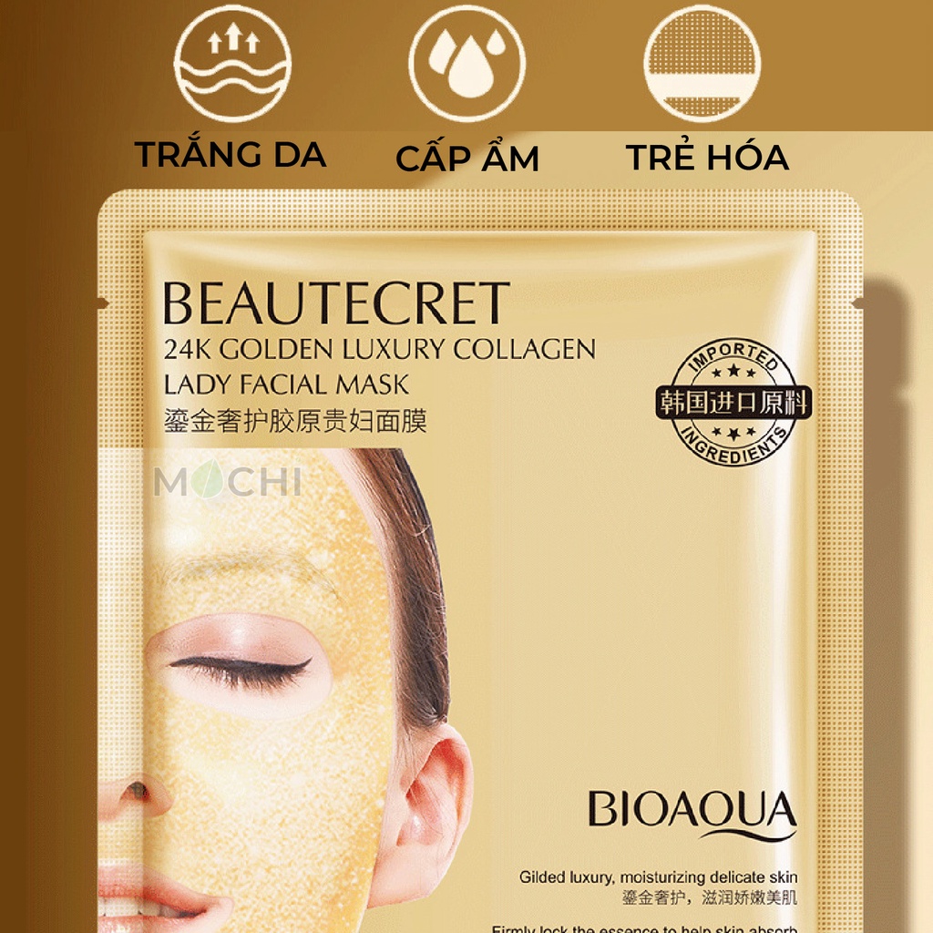 Mặt Nạ Thạch Collagen Vàng 24K Mask Thủy Tinh Bioaqua Dưỡng Trắng Da Cấp Ẩm l Nâng Cơ Ngừa Mụn Nội Địa Trung MOCHI SHOP