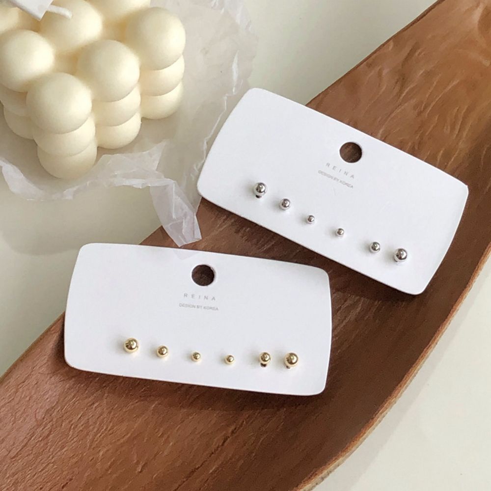 Set 6 Khuyên Tai Tròn Đơn Giản Thời Trang Cho Nữ