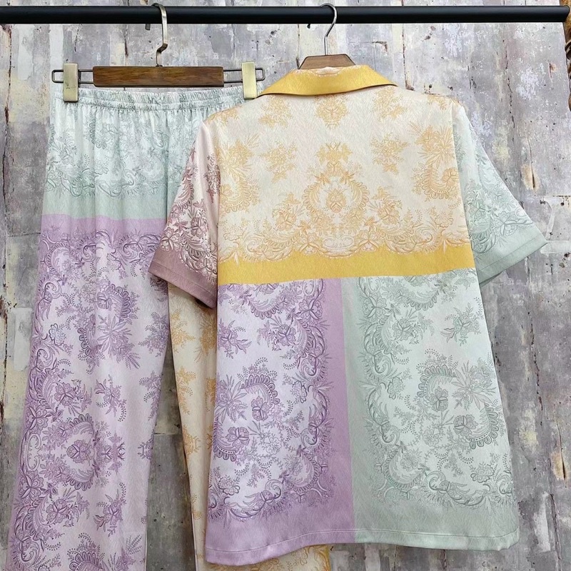 pijama cao cấp lụa xước Quảng Châu  Tay ngắn nhiều màu