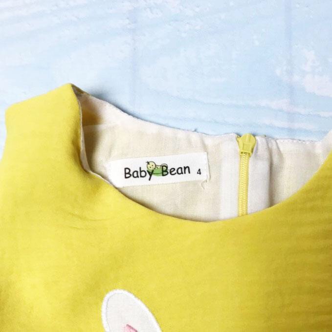 Váy Đầm Đũi Dập Ly Thêu Hình Thỏ Bé Gái BabyBean