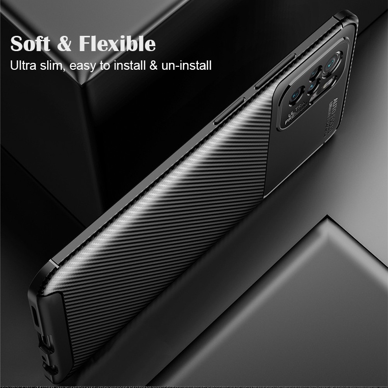 Ốp Điện Thoại Silicon Sợi Carbon Cho Xiaomi Redmi Note 10 4g 10 5g 10 Pro Max 10s