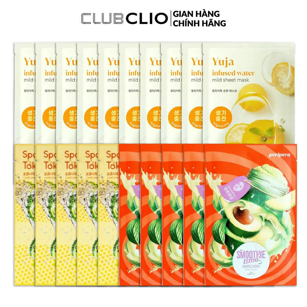 Combo 20 Mặt Nạ Giấy Dưỡng Ẩm, Làm Sáng Da Goodal (YUJA,Cool Lime,Avocado) 18g