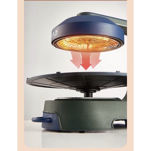 Bếp nướng không khói tự xoay BBQ LVYang 1500W, bếp nướng tự hút khói hàng nội địa BH 12 tháng