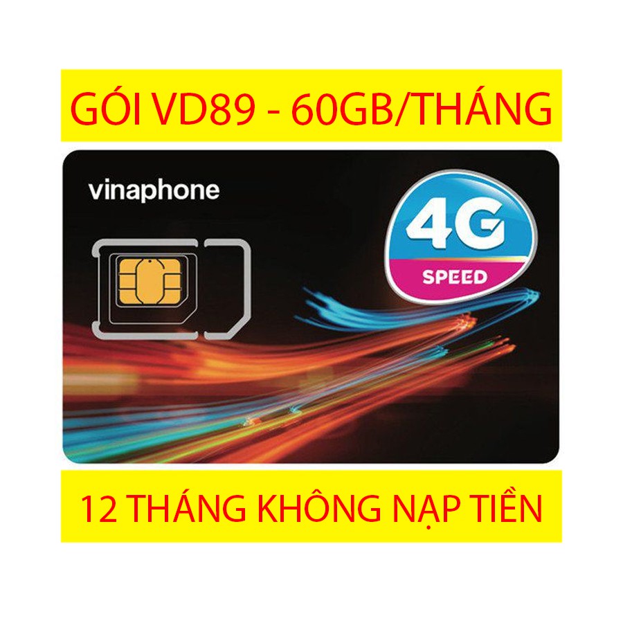 1 Năm Không Nạp Tiền Sim 4g Vinaphone Vd89 10 Số 60gb Mỗi Tháng