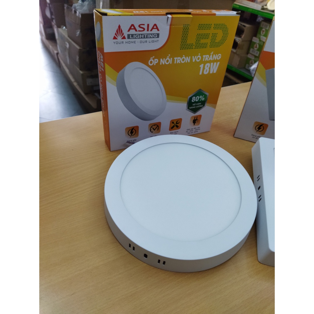 Đèn LED ỐP NỔI TRÒN  6,12,18,24W Vỏ trắng Asia cam kết chính hãng bảo hành 2 năm