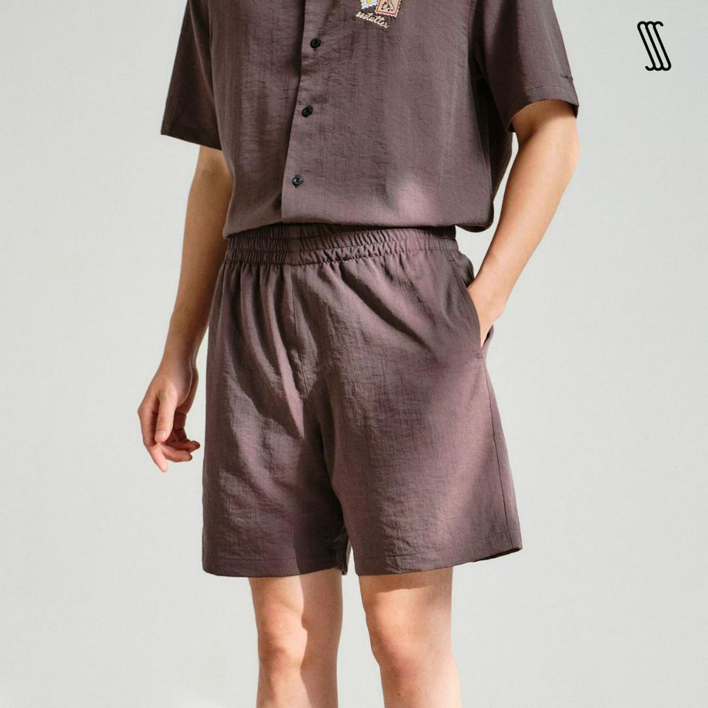 Quần đùi lưng chun nam SSSTUTTER linen thoáng mát trên gối LIFE CUBAN SHORT