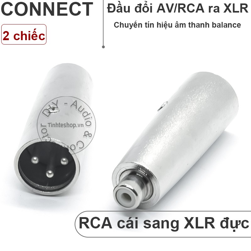 2 chiếc - Đầu chuyển đổi bông sen AV RCA sang canon XLR đực - Răc cắm Mixer Canon đực sang RCA AV cái