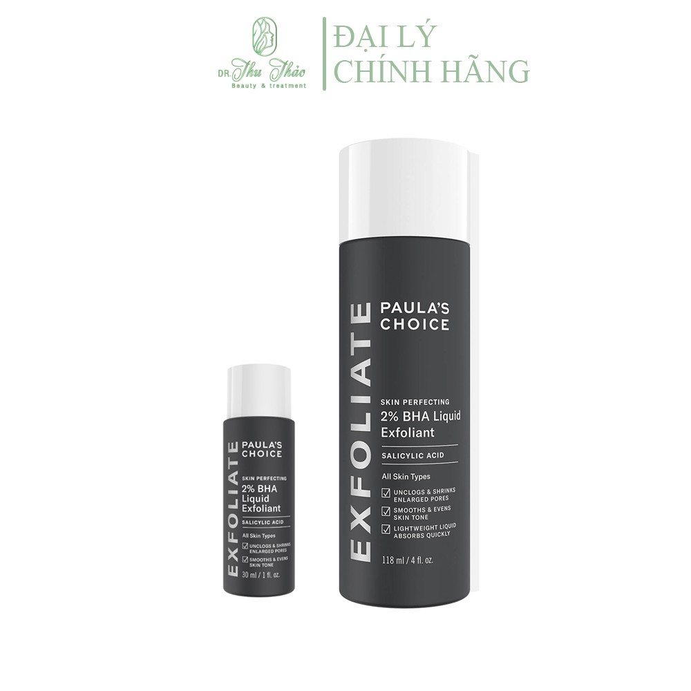 Tẩy tế bào chết Paula's Choice skin perfecting 2% BHA Liquid Exfoliant 30ml, 118ml