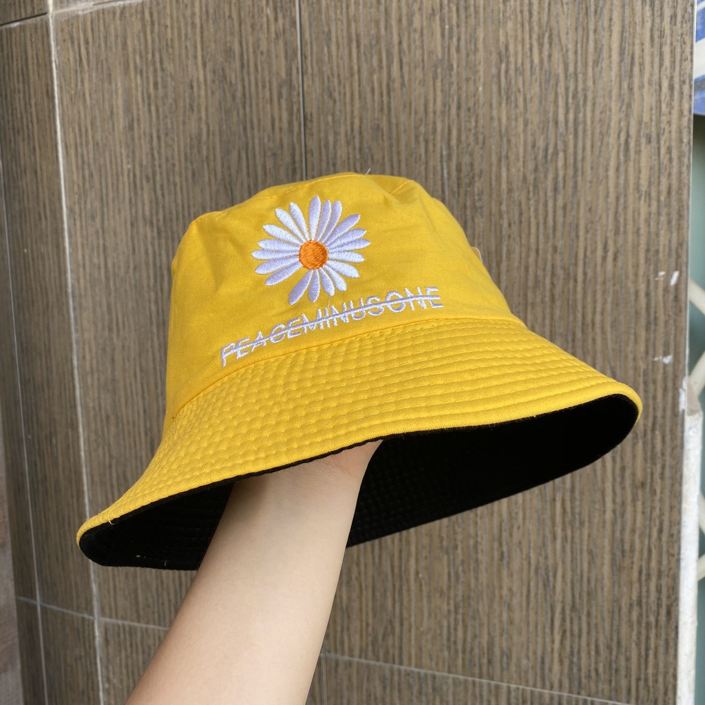 Nón Bucket Hoa Cúc Thêu Chữ/ Mũ Hoa Cúc Tai Bèo Mabuu Store 7015