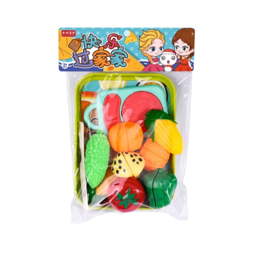 Đồ chơi cắt hoa quả rau củ nhựa có khay đựng cho bé - CQK