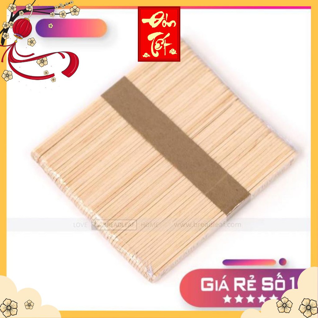 Que làm kem bằng gỗ Breadleaf - 1 bịch gồm 50 Que