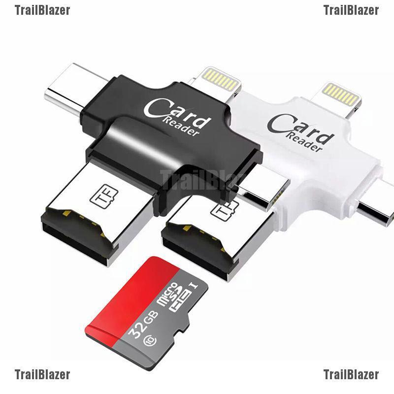 Đầu đọc thẻ nhớ và USB 4 trong 1 tiện lợi cho IOS iPhone Android