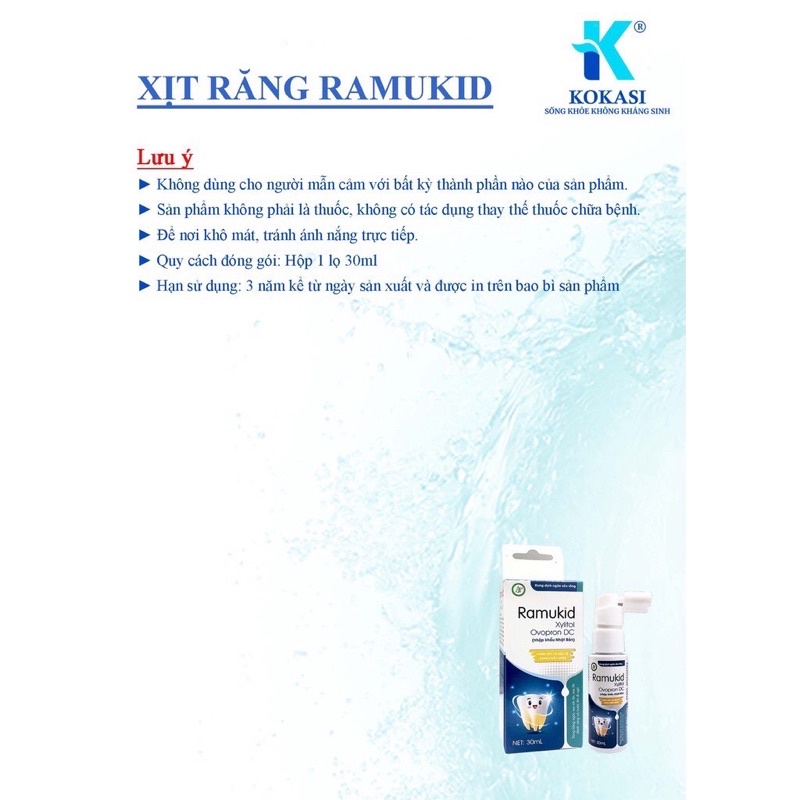 Xịt chống sâu răng RAMUKID Anfas -làm sạch khoang miệng,ngăn và giảm mủn răng.