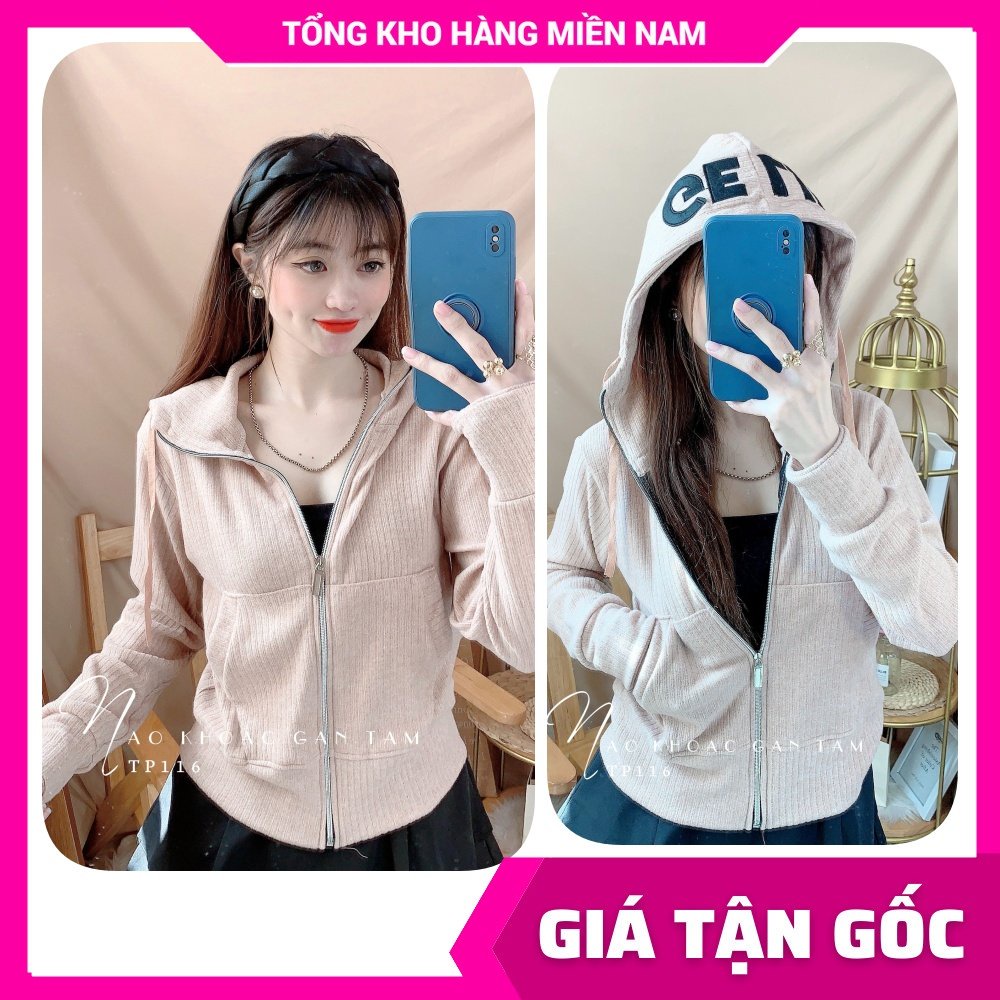 Áo khoác chống nắng nữ chất thun gân tăm mềm mát co giãn thêu chữ dễ thương TP116