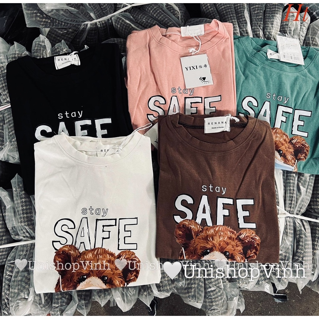 Áo phông cộc tay 5D in hình Gấu form thụng chất liệu cotton nam nữ mặc đẹp