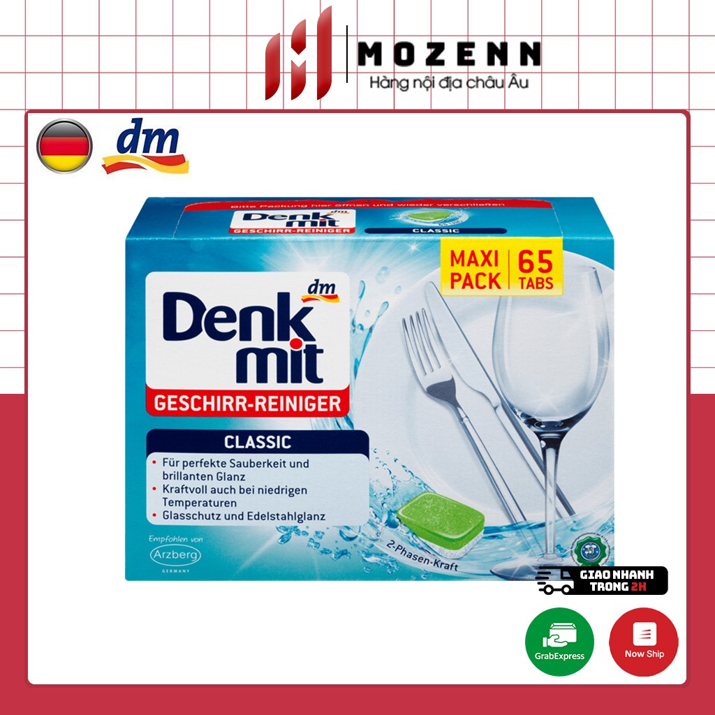 Viên rửa bát DENKMIT 65 viên dành cho máy rửa chén bát [hàng Đức chính hãng]