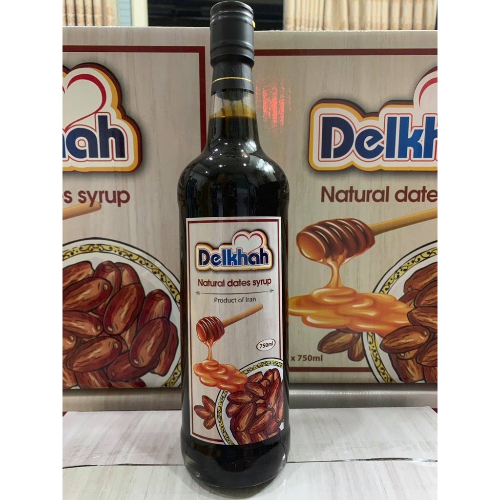 Siro Đường Nâu Chà Là Delkhah Israel Deglet Nour Chai 750ml Nguyên Liệu Nấu Ăn Cực Ngon Thay Thế Đường Cát