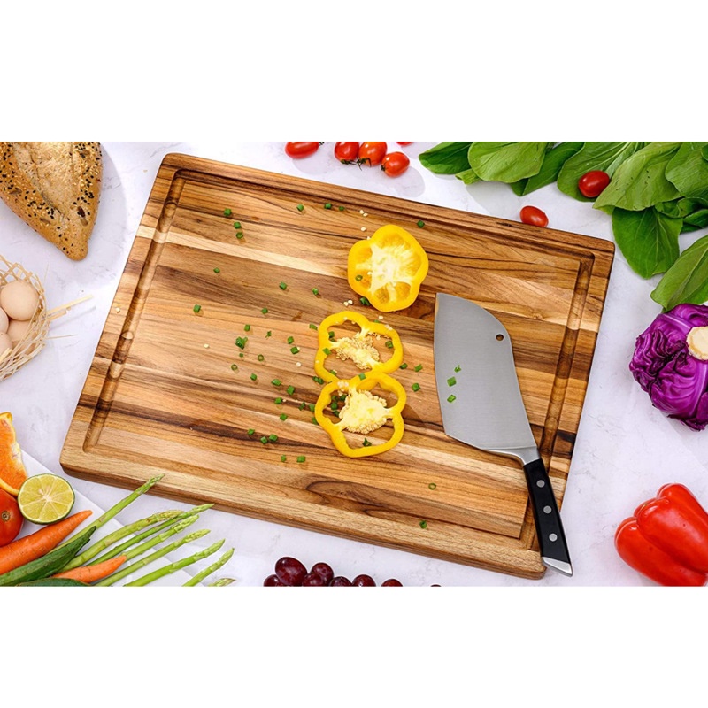 Thớt gỗ TEAK Tự Nhiên Hình Chữ Nhật, Hình Tròn Hàng Xuất Khẩu Châu Âu, Mỹ - An Toàn Bền Đẹp Đảm Bảo Sức Khỏe
