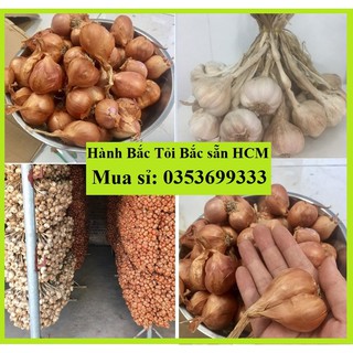 [ Sẵn HCM] Combo 1 KG Hành khô Tỏi khô miền Bắc thơm ngon loại 1 cực mẩy để được cực lâu - mỗi loại 500g