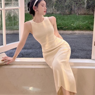 Đầm Ôm Hai Dây Cổ Tròn Thời Trang Sành Điệu Cho Nữ