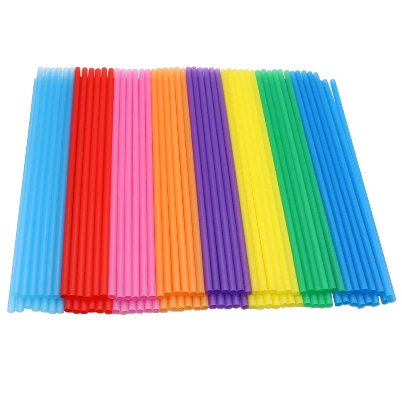 Set 100 Ống Hút Nhiều Màu Sắc Bằng Nhựa Tiện Dụng