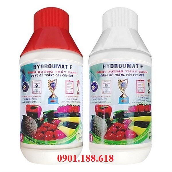 Dung Dịch Thủy Canh Hydro Umat F 500ml A + 500ml B- Phân Bón Trồng Cây Ăn Củ, Quả