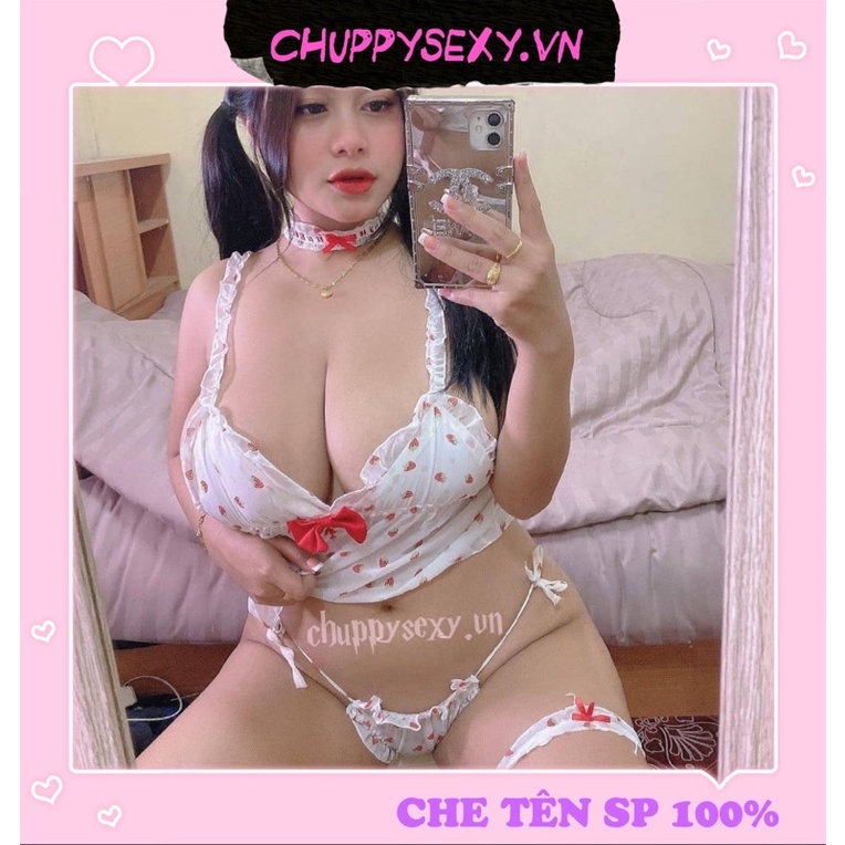 BỘ NGỦ TRÁI DÂU ĐÁNG YÊU SEXY BIGSIZE - SHIP HỎA TỐC SG