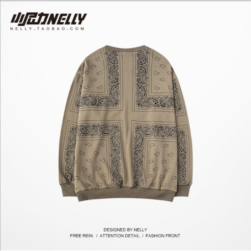 Áo Sweater Unisex nỉ Nelly chính hãng họa tiết thổ cẩm (order) | BigBuy360 - bigbuy360.vn