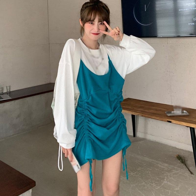 Đầm Giả Hai Lớp Phong Cách Hàn Quốc Dành Cho Nữ