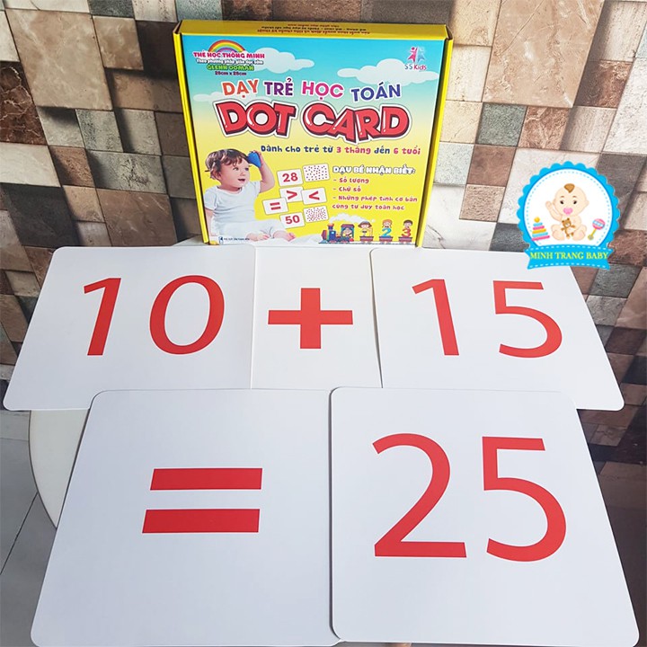 Bộ thẻ học thông minh Dotcard dạy trẻ học toán kích thước 21x21 cm - Flashcard cho bé