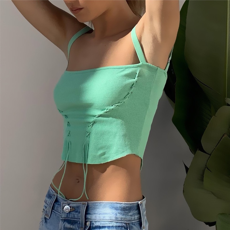 DUNEA Áo Tank Top Cổ Vuông Màu Trơn Thiết Kế Quyến Rũ Cho Nữ