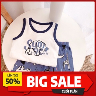 Bộ ba lỗ cotton 4 chiều hoạ tiết dễ thương cho bé trai bé gái từ 9-22kg