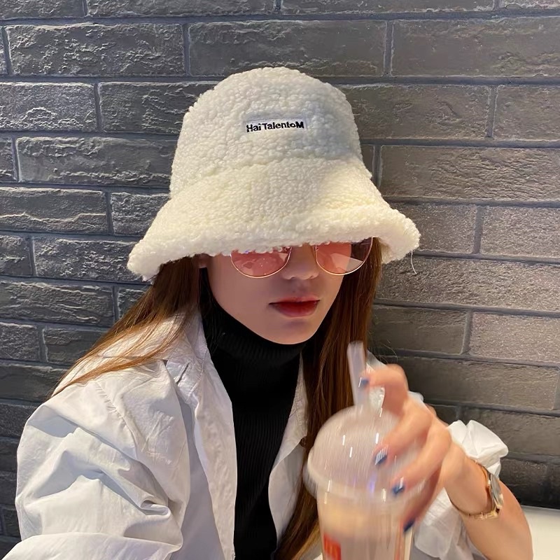 Mũ len lông cừu nón bucket ulzzang cá tánh dễ mix and max