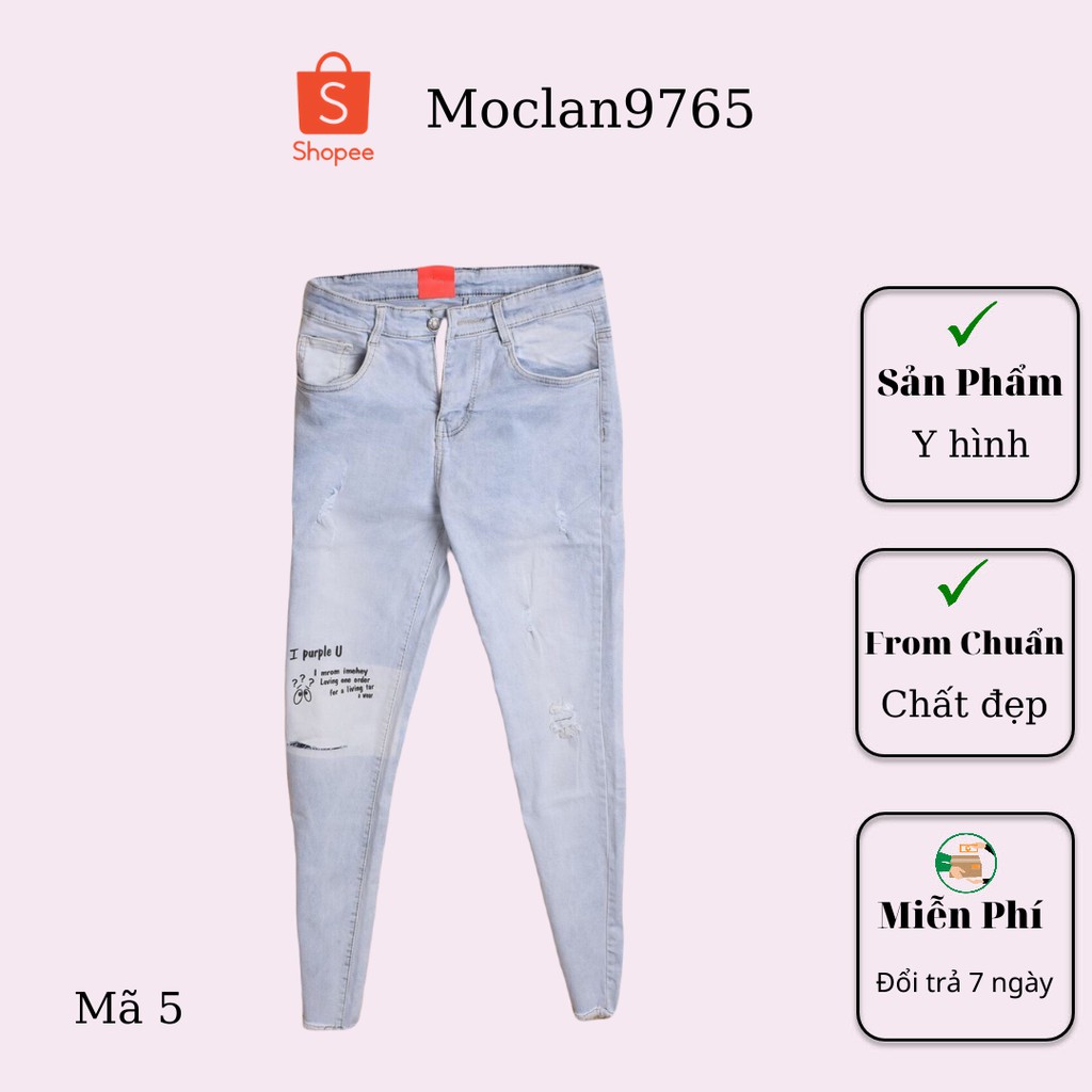 Quần jean nam cao cấp, chất liệu bò ( jean ) mềm mịn, from chuẩn, có nhiều mẫu đi kèm Moclan85