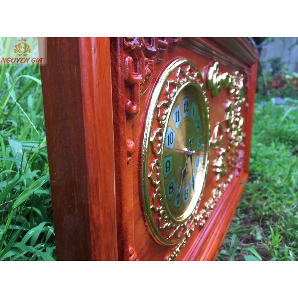 [Chính Hãng] Đồng hồ treo tường mẫu cha mẹ bằng gỗ Hương