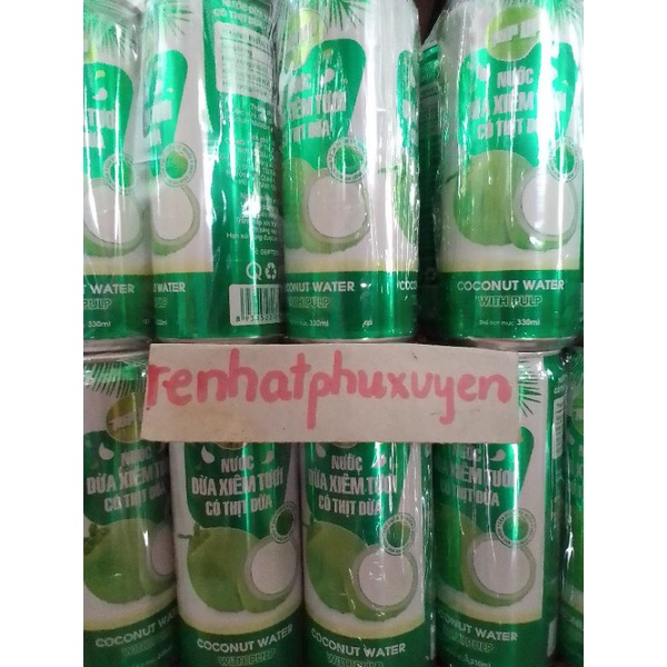 1 lon nước dừa xiêm Top up 330ml có thịt dừa