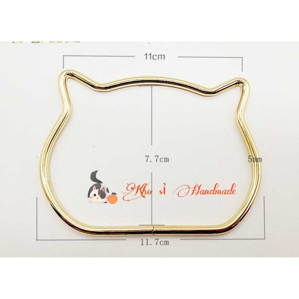 PK Túi: Quai Mèo Tai Nhọn Mạ Vàng Làm Túi Xách Handmade (1 Cặp)