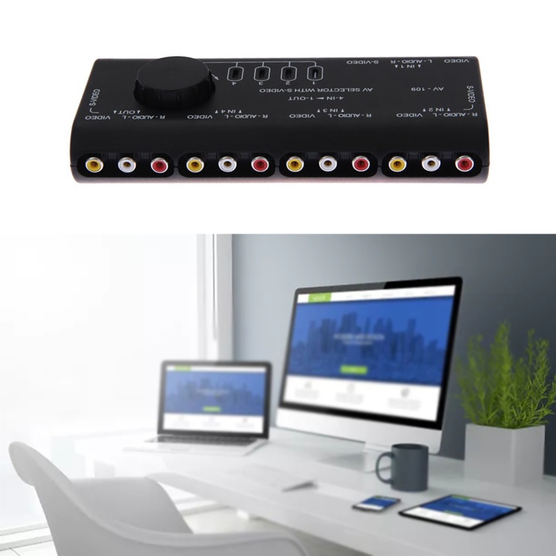 Công Tắc RCA 4 Trong 1 Dùng Cho Máy Chiếu / Laptop / TV