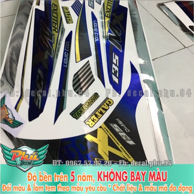 Tem rời Exciter 135 Mx Chrome Cao cấp -1