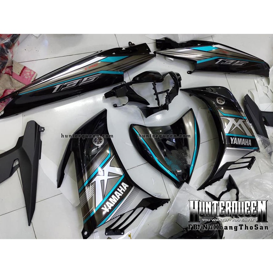 Exciter 2011 MX King - Tem rời Crom, xe đen tem xám bạc - Tùy chỉnh theo yêu cầu - Tem chế Exciter 135 chất lượng cao