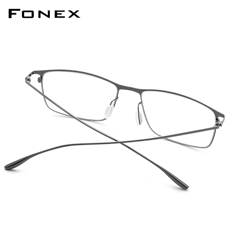 Mắt kính gọng vuông bằng hợp kim titan siêu nhẹ phong cách Nhật Bản thời trang 2021