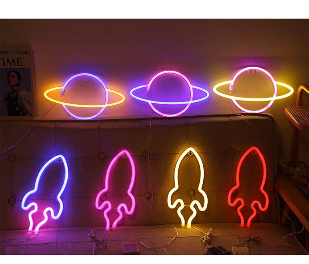 Đèn Led Neon Hình Tên Lửa Trang Trí